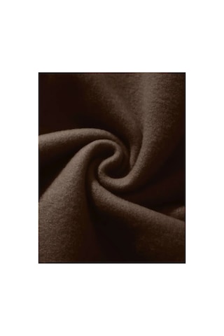 Herkesemoda Çilek Baskı Detaylı Kapüşonlu Sweatshırt Kahverengi