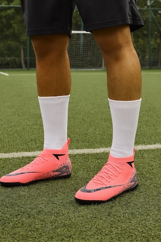 Çoraplı Superfly Halı Saha Futbol Ayakkabısı Pembe