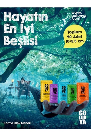 Golonya Karma Islak Mendil 90'lı 10 x 5.5 CM