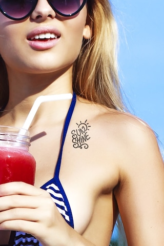 Sun Shine Geçici Dövme,geçici Tattoo ,vücut Dövme,kol Bilek Dövme,boyun Dövme,sırt Dövme