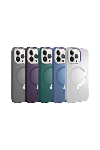 İphone Uyumlu 13 Pro Max Uyumlu Magsafe Wireless Şarj Özellikli Csk Zore Stil Kılıf-koyu Yeşil