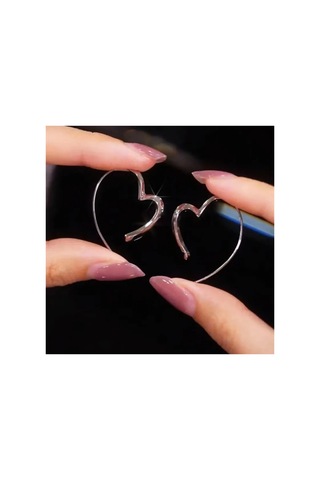 Heart- Kalp Şeklinde Gold/silver Küpe 74799240