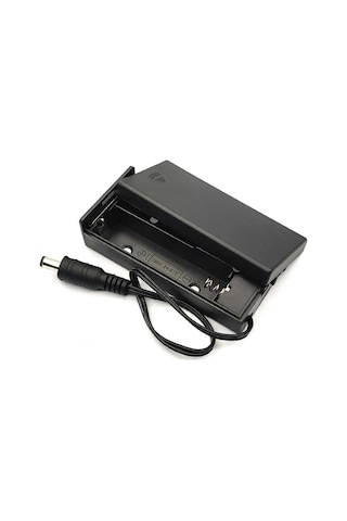 18650 2li Pil Kutusu Adaptör Soket On/Off Anahtar Seri Lityum Lion DC 7.4V Kapaklı Batarya Yuva