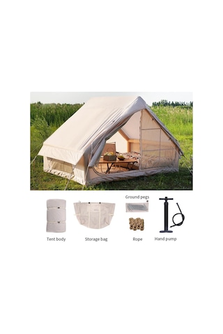 Yek Outdoor 6 Kişilik 4 Mevsim Pompalı Ve Soba Çıkışlı Şişme Çadır 300x210x200cm Krem