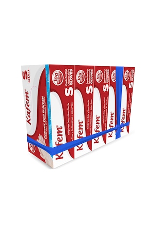 Kafem Beyaz Vinil Eldiveni Pudrasız S 100 Adet X 5 Paket