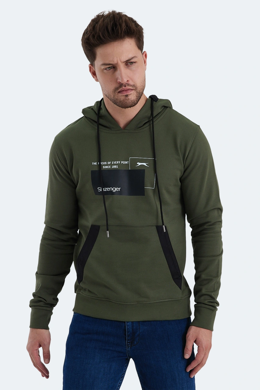Slazenger Vanda 2 Li Set Erkek Kanguru Cepli Kapüşonlu Haki - Mavi Sweatshırt Haki - Mavi