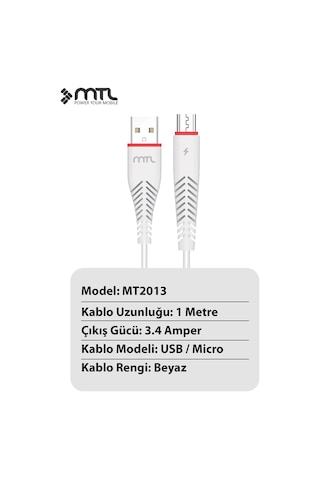3.4a Usb To Micro Usb Silikon Hızlı Şarj Ve Data Kablosu 1 Metre Mt2013