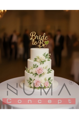 Bride To Be Pasta Üstü Mdf Üzeri Aynalı Gold Pleksi 20x24 cm