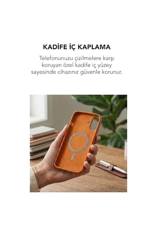 Apple İphone 17 Uyumlu Magsafe Lansman Silikon Kılıf Turuncu
