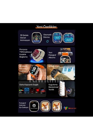 Watch 8 Ultra Akıllı Saat Gs Ultra 8 Uyumlu Gerçek 49mm Kasa Vidalı Türkiye'de Tek