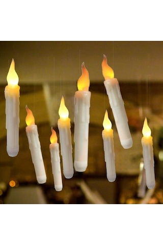 Maoyaya Yüzen Led Mumlar, Sihirli Değnekli Uzaktan Kumandalı Alevsiz Elektronik Mum, 12 Adet Sıcak Işık Diğer