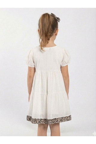 Xo Kids Kız Çocuk Elbise 4-8 Yaş 9213 Beyaz