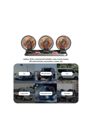 Vkemall 12v Arabalığa Uygun 3 Kafa Fırça, 360 Ayarlanabilir, Yüksek Hızlı, Düşük Gürültü, 2 Seviye Rüzgar, Gizli Koku Kutusu, Park Numara Kartı Dahil