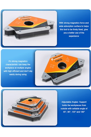 Shineyee Güçlü Mıknatıslı Kaynak Açı Ayarlayıcı - 45 , 90 , 135 , 180 Çok Açılı Kaynak Sabitleyici, 25kg Emiş Gücü