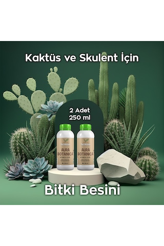 Aura Botanica İkili 250 Ml 2 Adet Kaktüs Ve Skulent İçin Daha Canlı Görünüm Ve Dengeli Büyüme 250 ML