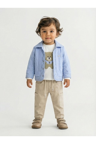 Xo Kids Erkek Çocuk 3lü Alt Üst Takım 1-3 Yaş 11201 Mavi