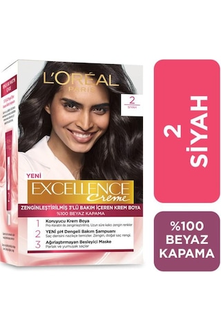 L'Oréal Paris Excellence Creme Saç Boyası - 2 Siyah