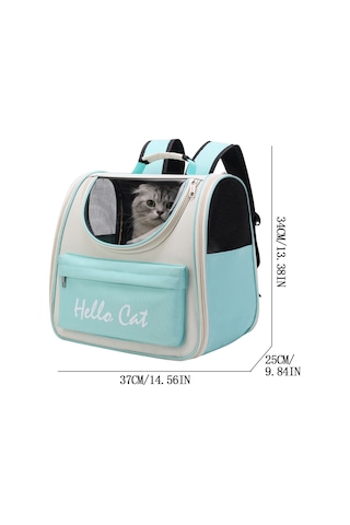 Vkemall Yeşil 40l Kedi Taşıma Çantası, Dayanıklı Oxford+pvc, Havalandırmalı, Kol Uzunluğu Ayarlanabilir, 7.5kg'a Kadar Uygun, Omuz Stili Evcil Hayvan Çantası