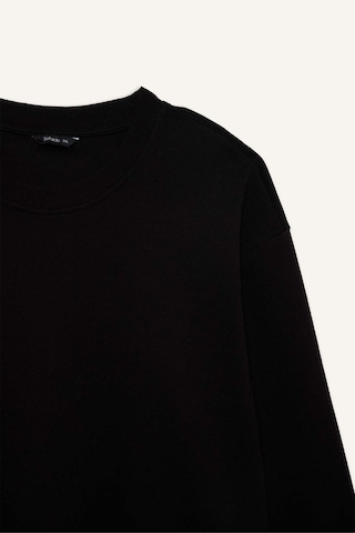 Defacto Boxy Fıt Bisiklet Yaka Pike Sweatshirt H1001ax26spbk81 Siyah-bk81