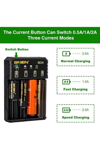 Basen Bo 4 Pro Li Ion / Ni Cd / Ni Mh Akıllı Pil Şarj Aleti