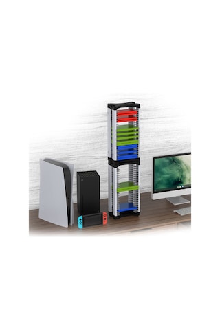 Hepu Ty-2847 Oyun Aksesuarları Saklama Standı 36 Disk Kapasiteli + Gamepad & Kulaklık Askılı