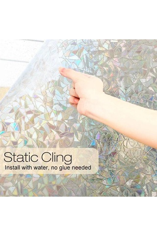 Homyl Gökkuşağı Pencere Gizlilik Film Rulosu 3d Statik 45x200cm