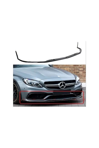 Mercedes C Serisi W205 Ön Lip C63 Tampon Uyumlu 2015 2020 Parlak Siyah