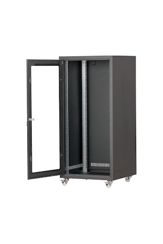 Setrack 32U 19'' 600x600 Tekerlekli Camlı Rack Kabinet