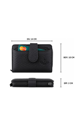 Alphaclub Bag Kadın Çok Bölmeli Kartlıklı Çıtçıt Kapamalı Cüzdan Model 461 Haki