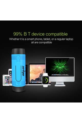 Ximistore9 Zealot S1 Dış Mekan Bluetooth Hoparlörü, Su Geçirmez, Fm Radyo, Tf Kart, Aux, El Feneri, Kahverengi