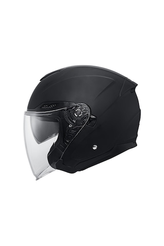 Motoanl Motosiklet Güneş Vizörlü Moto Yarım Açık Kask Siyah