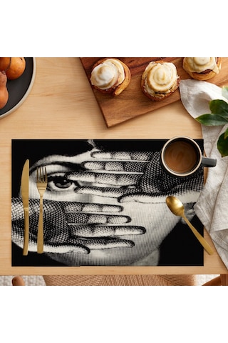 1/4 Adet Keten Kare Amerikan Servisleri Güzel Kız Desenli Dekoratif Paspas Siyah Ve Beyaz Sanat Batı Yemekleri Masa Pedi Otel Masası Dekoru 4 Adet-2, Diğer