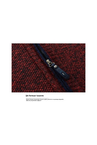 Erkek Kalınlaştırılmış Bol Kesim Hırka Ekose Kareli - Açık Gri Açık Gri