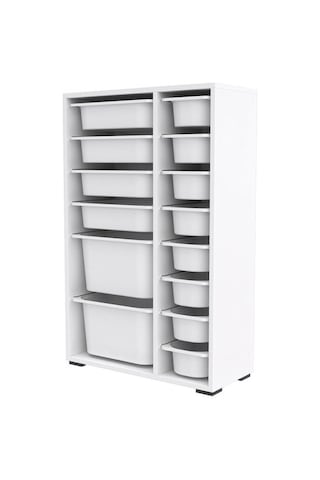 Pratico 14 Sepetli Çok Amaçlı Oyuncak Dolabı - Beyaz - 109x30x69,5 Cm Beyaz