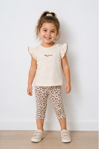 Durukoza Kız Bebek Leopar Taytlı Takım Krem