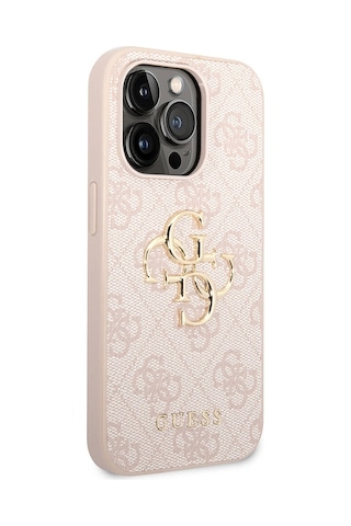 Apple Uyumlu iPhone 14 Pro Max Kılıf Guess Pu Deri Büyük Metal Logo Dizaynlı Kapak