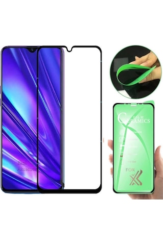 Oppo A15s Ekran Koruyucu Seramik Nano Cam Esnek Tam Full Kaplayan Kırılmaz