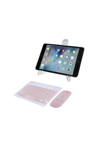 Apple Uyumlu iPad Pro 11 2024 Çanta+bt Klavye+mouse+stand