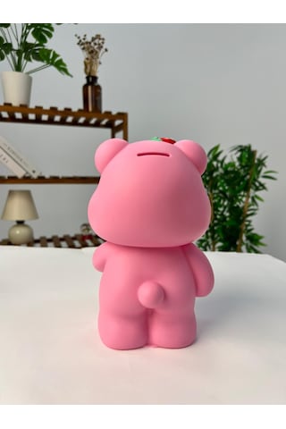 Favora Çilekli Ayıcık Kumbara - Pembe