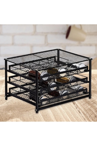 Suntek Mutfak Baharat Rafı 3 Katlı Tezgah Üstü Düzenleyici Siyah