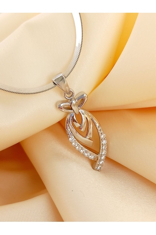 925 Ayar Gümüş Baykuş Tasarım Şık Kadın Kolye Doğum Günü Hediye Gümüş - Rodyum