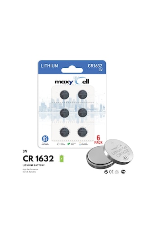 Maxycell 6 Adet CR1632 Dl1632 3v Lityum Düğme Pilleri