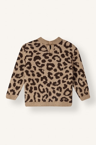 Defacto Bisiklet Yaka Leopar Desenli Kazak Kız Bebek I4778a526wnbg159 Bej-bg159