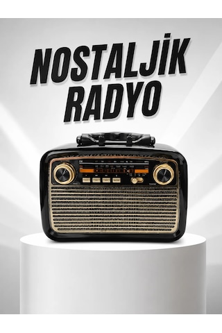 Müzik Kutusu Bluetooth Bağlantılı El Fenerli Nostaljik Tasarım Radyo