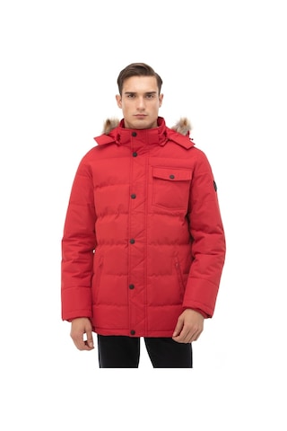 Nautica Nautıca Erkek Kırmızı Su Geçirmez Mont Desenli J03050T.6Nr Kırmızı