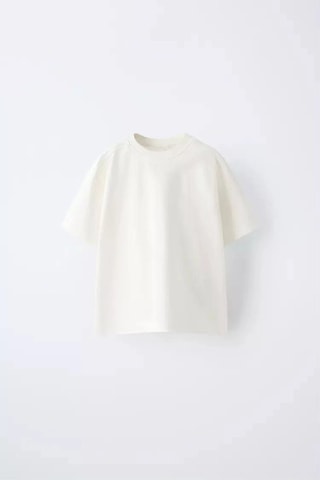 Poala Kids Oversize Unisex Beyaz Basic Tshirt