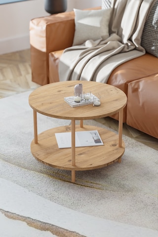 Yuvarlak Orta Sehpa Gazetelik Ahşap Ayaklı Sehpa -çam