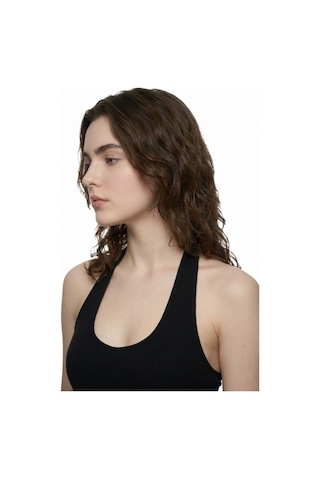 Slim Fit Kadın Top Siyah
