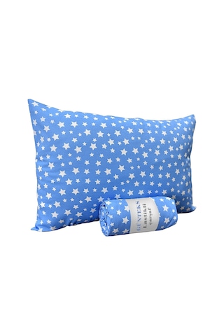 Ranforce Battal Boy Lastikli Çarşaf Ve Yastık Kılıfı Mavi