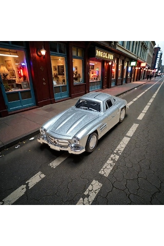 Mercedes-benz 300 Sl Gri Metal Çek Bırak Model Araba Diğer